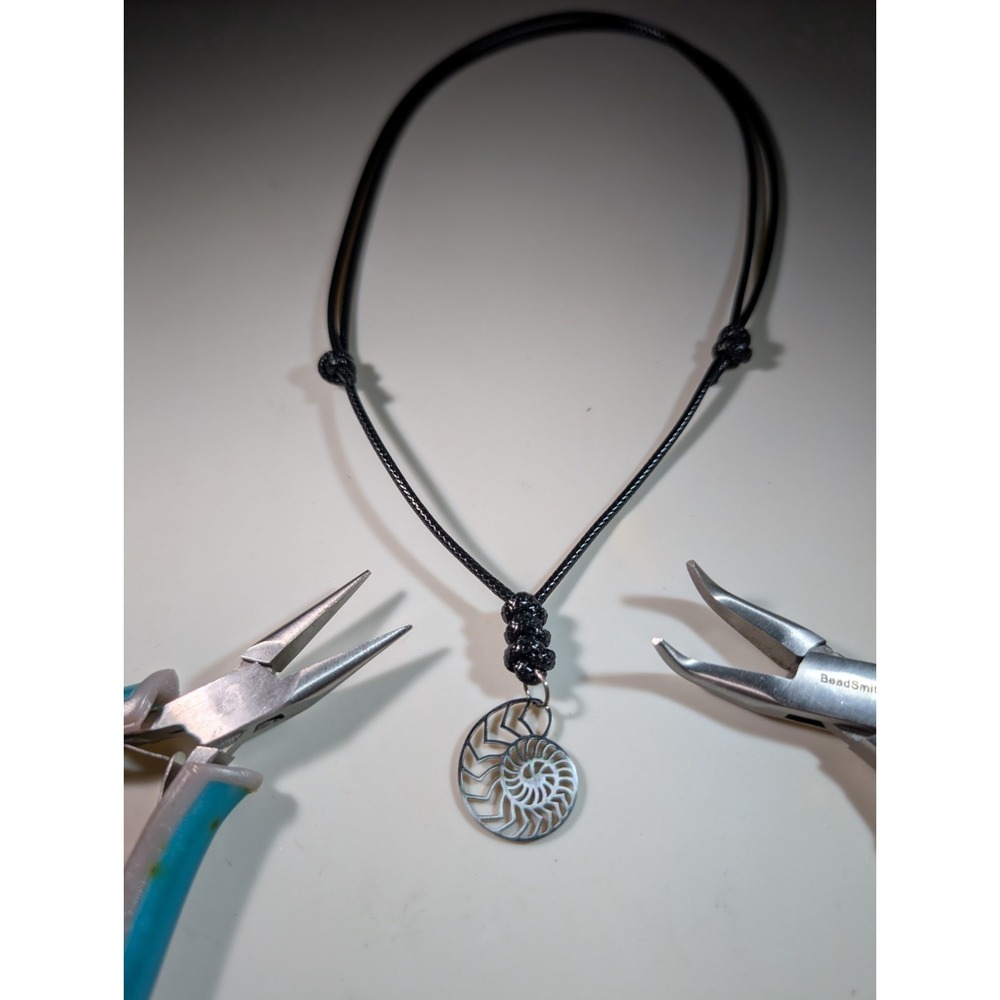 Stainless Steel Ammonite Adjustable Necklace